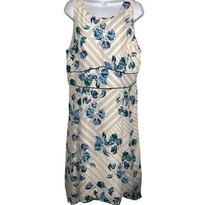 Banana Republic Stunning Blue Floral handkerchief hem SZ 14